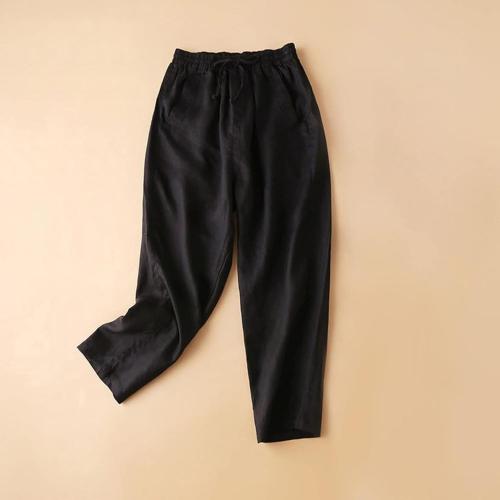 Size M Women's Wide Leg Spring/Summer Linen Casual Loose Pants