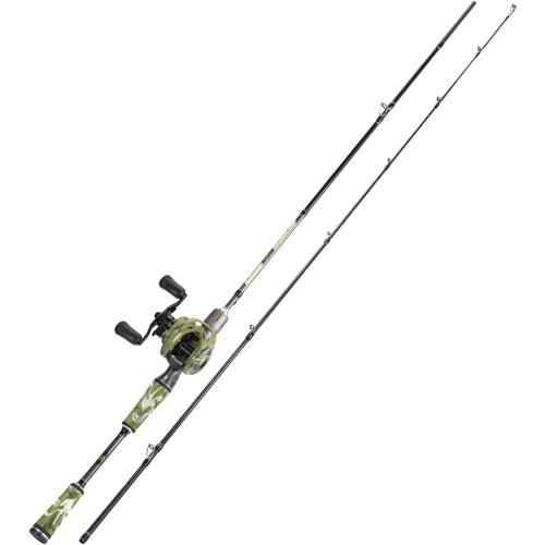 Sougayilang Baitcaster Combo, 30Ton 24Ton Graphite 2-Piece Blanks Casting Fishing Rod,SuperPolymer Handle, Hook Keeper with Camo Baitcasting Reel