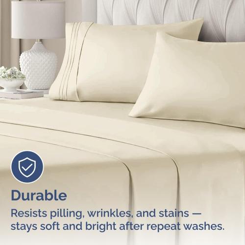 King Pillow Cases Set of 2 - Ultra Soft Cozy Pillowcase Covers - Wheat