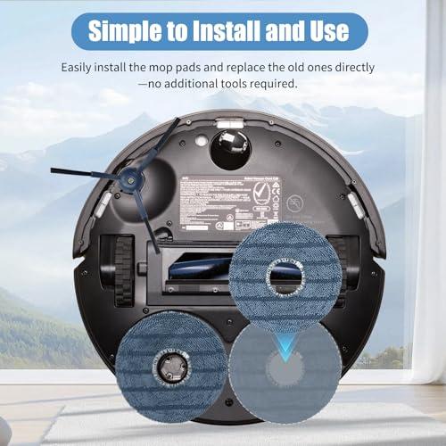 6-Pack C20 Mop Pads Compatible with Eufy Robot Vacuum Omni C20 – Washable Microfiber Mopping Cloth Refills, Reusable Replacement Pads for C20 Omni Floor Cleaner
