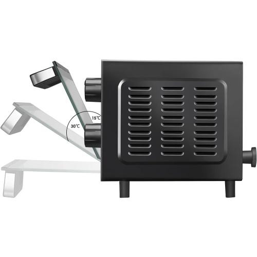 Mainstay Toaster Oven Combo Kitchen Appliances, Fits 9” Pizza, 4 Slice Capacity, Powerful Circulation, Auto Shutoff, Includes Baking Rack Pan Quartz, up to 60 Min, Easy Clean (Black) NEEDS CLEANING