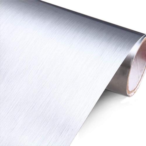 YENHOME Large Size 118x30 inch Brushed Silver Stainless Steel Contact Paper Removable Peel and Stick Wallpaper for Refrigerator Dishwasher Appliances Waterproof Stick on Backsplash Kitchen Wallpaper