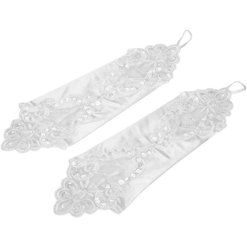 PENINSULA LOVE Girls First Communion Gloves Flower Girls Fingerless Mittens Lace Princess Dress Gloves for Wedding 8-15 Yrs