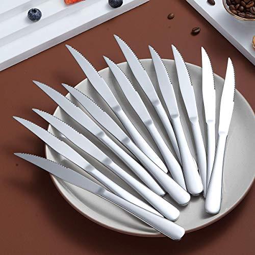 Steak Knife Set, Kyrtaon Serrated Knife, Stainless Steel Sharp Knives Set, Dinner Knifes Set of 8, Dishwasher Safe Sturdy And Easy To Clean‼️missing 3 kitchen knives‼️
