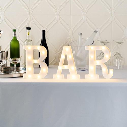 Restaurantware Illumify 6.9 x 1.2 x 8.7 Inch Light Up Letter 1 Durable Marquee LED Light - Letter A Touchproof White Plastic Party Light Keyhole Slot For Parties Weddings Or Special Events