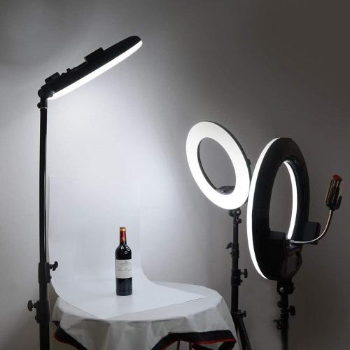 Yidoblo 18 Inch LED Ring Light Kit Bi Color Dimmable Photo Studio Video Portrait Film Selfie YouTube Photography Continuous Lighting Kits w Phone/Camera Holder,Makeup Mirror,Light Stand and Bag White