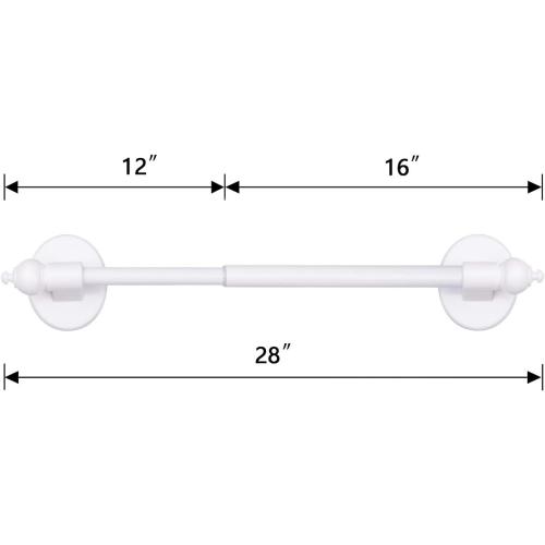 Magnetic Curtain Rods,Multi-Use Adjustable Appliance for Metal Doors,Windows,No Tools Needed，16-28 Inch，White，4 Pack