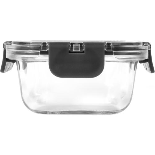 Zyliss Glass Container, Shatterproof Glass, Airtight Food Storage Box with Sealable Lid, Microwave Safe, BPA Free Lid, Freezer Safe, Fridge Storage, Food Container, 6.3in x 4.7in x 2, 12.5oz