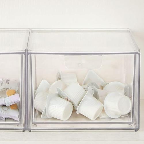 Alipis Drawer Storage Organizer Stackable Storage Drawers for Desktop Laundry‼️item dimensions vary 1 big and 1 small container great for laundry area or office (light scratches on outer edges‼️