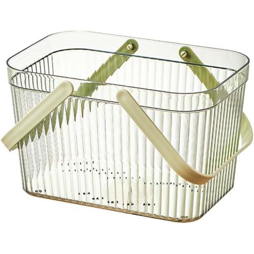Dorm Storage Organizer, Portable Shower Caddy Plastic, Plastic Shower Caddy Basket Tote For Bathroom College Dorm Acrylic Container for Shower 10.4×6.9×6.7inch,Transparent Green