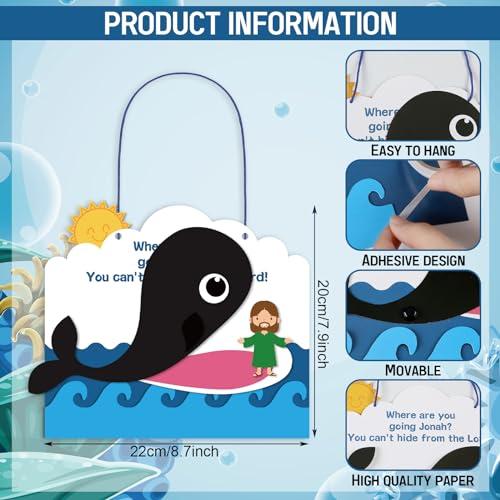 Wenqik 24 Pcs 24 Pcs Jonah and Whale Craft Kit Kids Bible Story Activities