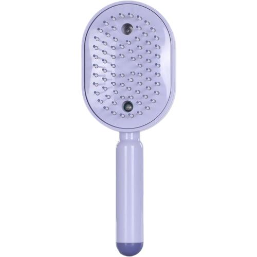Electric Steam Brush with Water Spray Rechargeable Steams Hair Straightener USB-C Charging Anti-Static Red Light Hair Brush for Detangling Smoothing Styling & Frizz Control (Purple 3) (3 Purple)