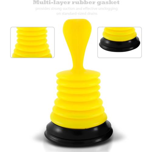 Meadow Lane Small 7 Sink Plunger - Mini Clog Remover for Kitchen & Bathroom Sink Drains - Hand Ergonomic, Space-Saving & Powerful Suction - Universal Fit for Home or Commercial Use, Yellow****