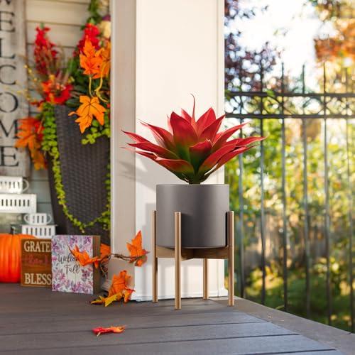 Velener Fall Fake Agave Artificial Plant: Red Fake Agave Plant for Room Decor and Autumn, Unpotted Faux Agave Plant for Outdoor/Indoor Fall Decor, Red, 22 inches, Set of 1