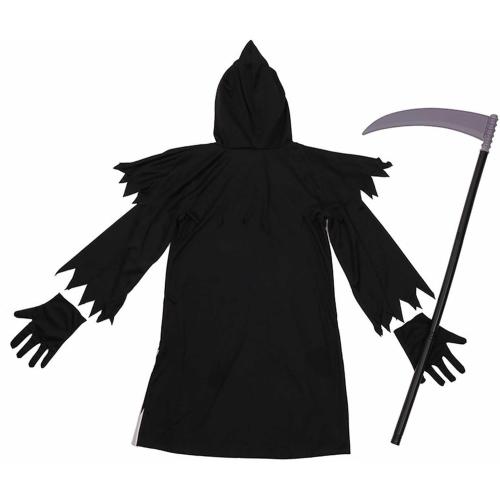 Size Medium Color Black Halloween Children's Set Glow In The Dark Cosplay Set Coat Glove Prop 3 Piece Set