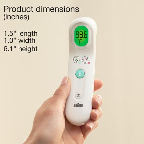 Braun Sensian Contact 5 Forehead Thermometer, Gentle Digital Thermometer for Adults and All Ages with Professional Accuracy and Color Coded Guidance