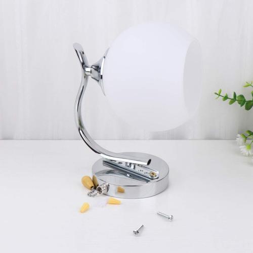 Mobestech Wall Light Modern Globe Lampshade LED Wall Sconce with Pull Chain Swith for Home Living Room Bathroom Staircase Hallway