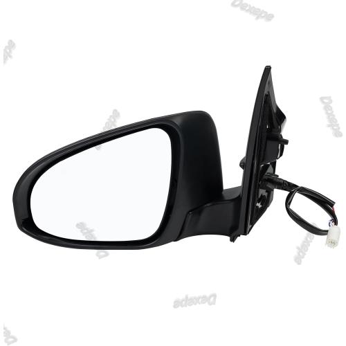 Driver Side Mirror Assembly Compatible with Toyota Corolla 2014-2019 Non-heated Power Adjustable Glass Replace 8794002F20, 8794002F21, TO1320293, 8794002941 Black (3Pin Left)