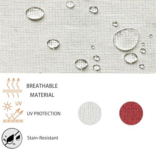 22x24 inch Outdoor/Indoor Deep Seat Patio Cushions Set of 2 Deep Seat Bottom Resilient Foam Filling Water Repellent Stain-Resistant UV Resistant Weather Resistant Almond