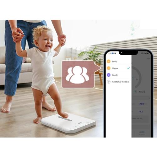 GROWNSY Smart Baby/Pet Scale,Digital Baby Weight Scale with App for Tracking Growth of Infant, Toddler,Puppy,and Cat—Supports Up to 330 lbs, with Hold Function, 27-inch Height Measurement,5 Units