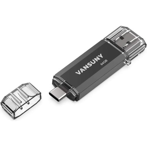 Vansuny 64GB Type C Flash Drive 2 in 1 OTG USB 3.0   USB C Memory Stick with Keychain Dual Type C Thumb Drive Photo Stick Jump Drive for Android Smartphones, Computers, MacBook, Tablets, PC