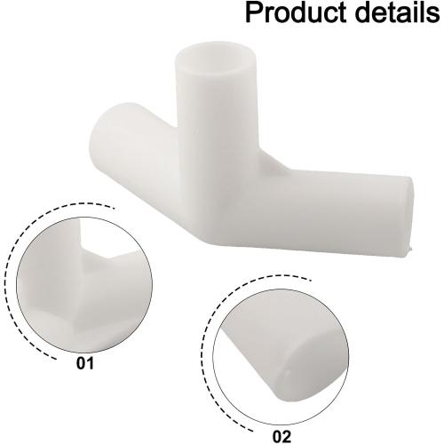 Tent Pole Connector 3-Way Tee Joint Camping Canopy Frame Fittings Fixed Joints Connector White Plastic Support Brackets For Outdoor Tent Shelter Structure I.D 16mm 5 Pack(135 degrees tee)