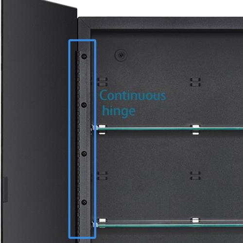 Black Bathroom Medicine Cabinet with Beveled Edge Mirrored Door 16 x 36 inch, Recessed or Surface Mount, with Adjustable Glass Shelves