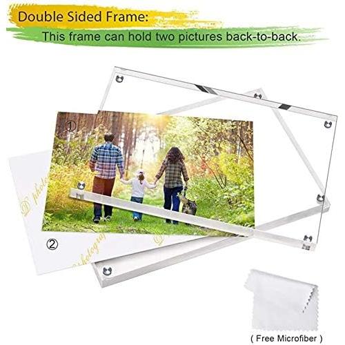 Boxalls 5x7 Acrylic Picture Frames - 1 Pack, Clear Frameless 5x7 Inches Photo Frames with Magnetic, Double Sided Transparent Desktop Frame(1 Pack)