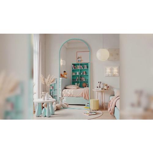 Full Length Mirror, 58x19 Floor Mirror, Arch Floor Standing Mirror Freestanding Arch Full Body with Stand for Bedroom, Hanging Mounted for Living Room Cloakroom, Gold