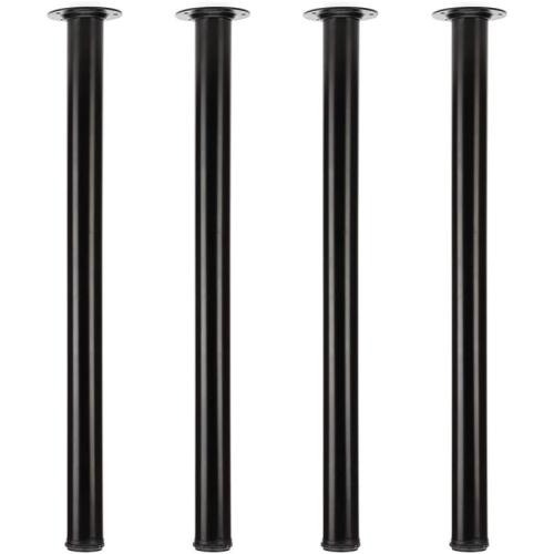 QLLY 29.5 inch / 75cm Adjustable Tall Metal Desk Legs, Office Table Furniture Leg Set, Set of 4 (75cm, Black)