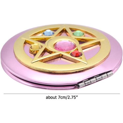 SHOWLOUE Makeup Compact Mirrors, Personal Makeup Mirror Portable Travel Handheld Foldable Double Sided Mirror