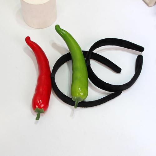 FRCOLOR Spa Headband Chili Pepper Headwear Funny Vegetable Headpieces Makeup Wash Face Hair Accessories for Women Girls