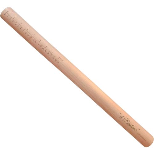 Il Bastone Beechwood Italian Style Rolling Pin by PastaVirtuoso, For Rolling Out Dough For Pasta, Bread, Baking, and More