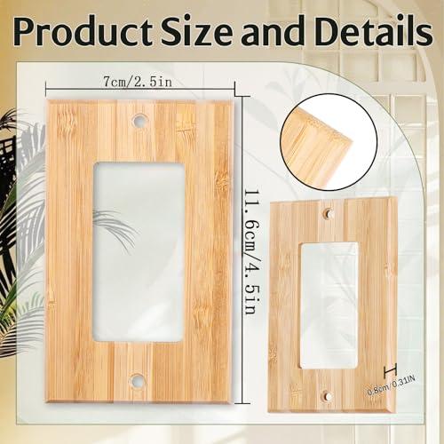 1 Pcs Solid Wood Outlet Covers Light Switch Plate Bamboo Switch Plates And Outlet Covers Durable Quality Raw Wooden Light Switch Cover Decorative Single Rocker Wall Plate