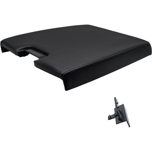 Center Console Lid Fit 2008-2014 Chevy Silverado GMC Sierra 1500/2500/3500 | 2007-2013 Chevy Tahoe/Avalanche,2008-2014 GMC Yukon(XL),with Latch,Replace #20864151,Color Black