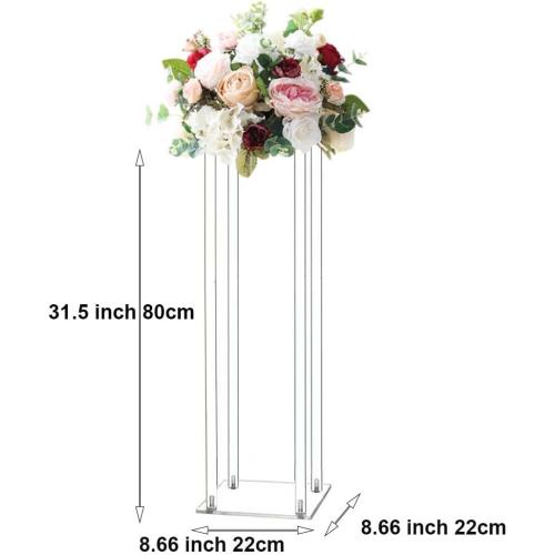 31.5inch 10 Set Acrylic Flower Vase Column Stand Wedding Flower vase Wedding Centerpieces for Tables