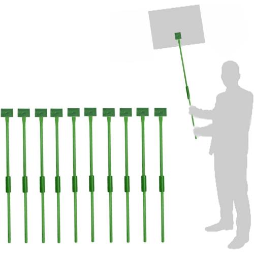 Lightweight Yard Signs Stakes Protest Sign Holders,Parades Slogan Poles, Warning Signs Support Placards with Handle for Grand Ceremonies,Sale,Vote, Sports, Airport Pick Up, Pack 10 (Set A)