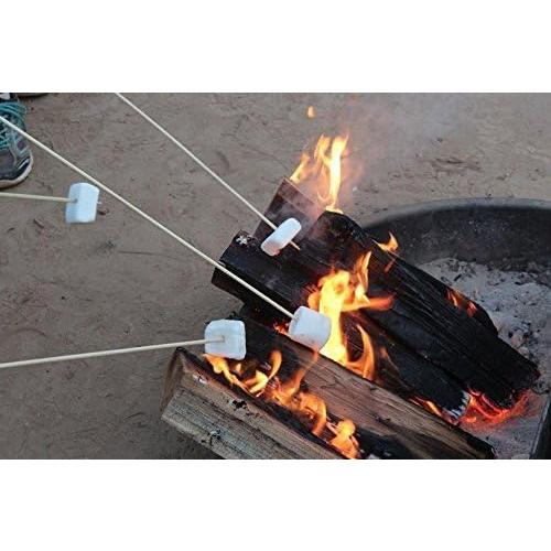 FLYPARTY Bamboo Marshmallow Roasting Sticks with 30 Inch 5mm Thick Extra Long Heavy Duty Wooden Skewers,Roaster Barbecue S'Mores Skewers Hot Dog Forks for Camping,Party,Kebab Sausage(120 Pcs)