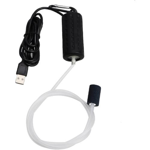 Aquarium Air Pump Mini USB Fish Tank Oxygen Air Pump Portable Ultra Silent Air Aerator Pump Energy Saving Oxygen Bubbler with Air Stone and Single Outlet Silicone Tube 1W