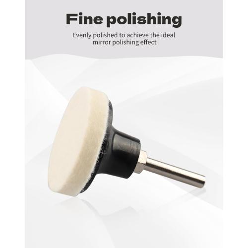 Rocaris 30 Pcs 2 Inch Compressed Wool Fabric Disc Polishing Buffing Pads Wheels Disc Pad Holder with 1/4 Shank Perfect for Cleaning Polishing Sanding Projects