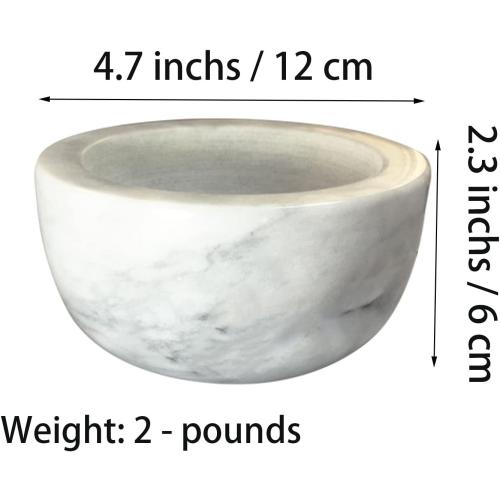 Marble Shaving Bowl，Handcrafted White Marble Later，Shaving Soap & Cream Bowl for Men，Lather Mug with Interior Grooves Builds a Rich.
