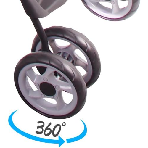 Full-Window pet Stroller 4 Wheels for Cats & Dogs, with Storage Basket,Cup Holder, Travel Puppy/Cats Stroller.