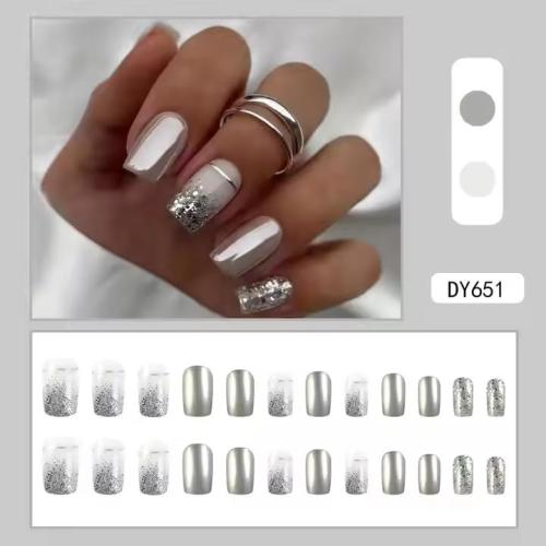 LYS Luxury Silver Press-On Nails.
