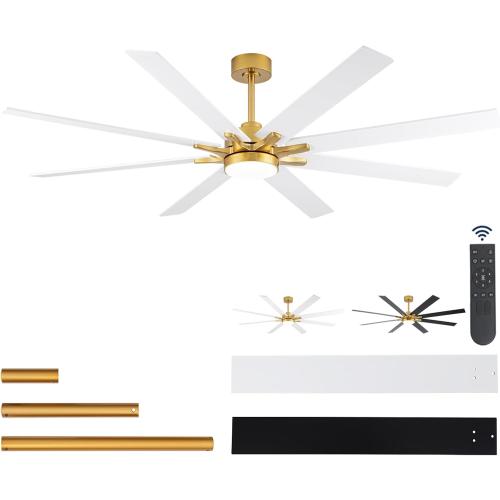 70 smart Ceiling Fan with Lights and Remote, Low Profile Modern Ceiling Fan Gold, 6 Speed, Reversible, 3000k-6000k Dimmable LED, Quiet DC Motor for Indoor Outdoor Bedroom Living Room