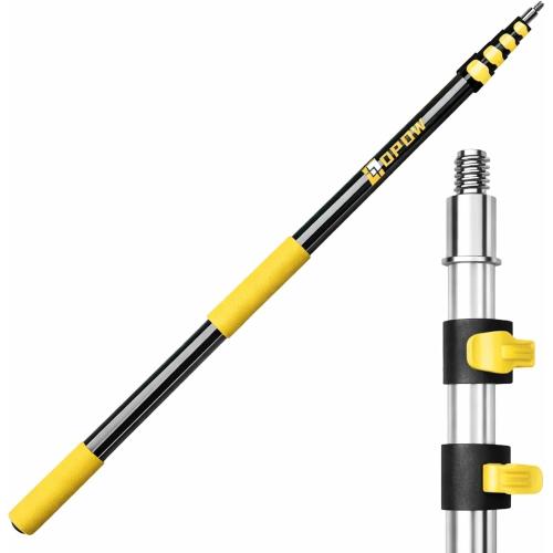 4.5-18ft Commercial Grade Extension Pole - Ultimate Reach for Large Buildings & Pro Use - Maximum 24ft Total Reach with Secure Lock System