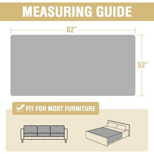 H.VERSAILTEX Plush Chenille Couch Cover for Dogs Pets Blanket for Bed Anti-Slip Soft and Durable Furniture Protector for Small Medium Large Cats Washable (52 x 82, Taupe)