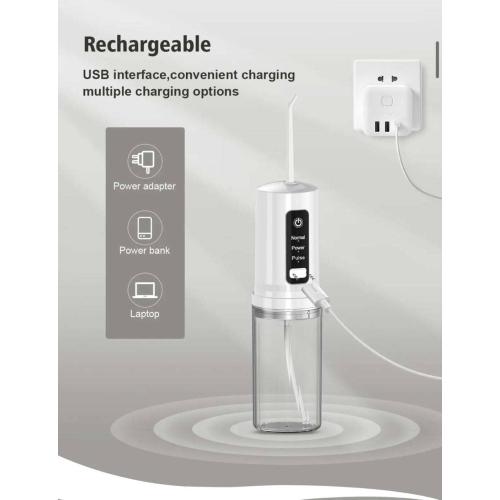 Water-Flosser-Cordless-Teeth-Cleaner Water Dental Flosser with 3 Modes 4 Jets Rechargeable IPX7 Waterproof Dental Oral Irrigator for Travel Home Braces