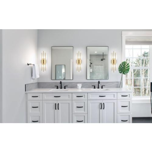 Gold Sconces Wall Set of 2, 2-Light Modern Brushed Titanium Gold Wall Sconce, Gold Vintage Crystal Wall Sconce, Modern wall sconces, for Living Room, Bathroom, Vanity, Staircase, Hallway