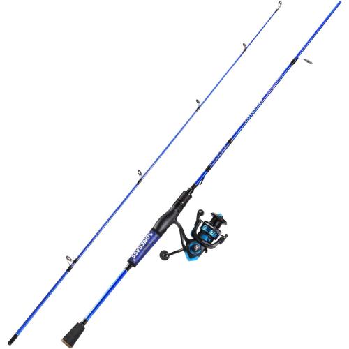 Color Blue One Bass Fishing Rod and Reel Combo, IM7 Graphite  Blank Baitcasting Combo, Spinning Rod with SuperPolymer Handle
