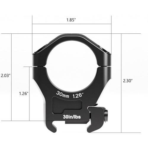 Black Pair of Arken Optics Halo Scope Rings Precision Picatinny Riflescope Mounts